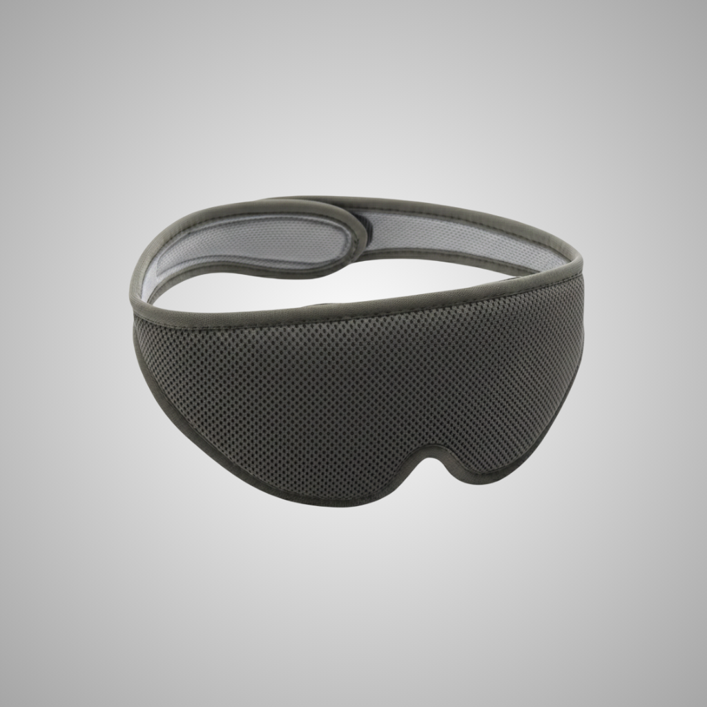 Grey Rest'd sleep mask on a gray background